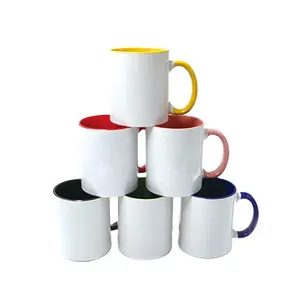 Оптовая продажа, керамическая чашка 11 унций, керамические кружки с логотипом на заказ, пустая кружка для воды, сублимационные кружки