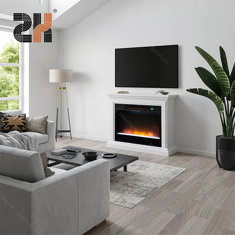 New 23 inch modern flame crystal carbon bed indoor electric fire place heater