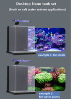 A.S. Aquarium de bureau 250B 15L avec filtre arrière, système eau douce et marine, idéal pour salon et cuisine - Vente Flash
