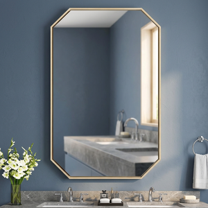 Espejo Decorativo Ovalado de Pared con Diseño Zen Asiático, Iluminado, de Hierro, Acabado Dorado Mate, para Bautizo, Cumpleaños, Bar Mitzvah - Product Image 5