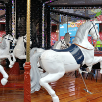 Parc d'attractions extérieur 12 places, manèges carrousel pour le divertissement des enfants, carrousel antique de haute qualité à vendre