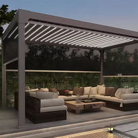 Vente directe d'usine, gazebo à persiennes en alliage d'aluminium de haute qualité, imperméable, pour cour