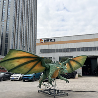 Modèle de dragon animatronique personnalisé en silicone grandeur nature, envergure de 5 m, hauteur de 3 m, dinosaure robotique pour parc d'attractions