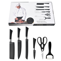 Set de couteaux de cuisine multifonction 7 pièces couteau de chef en acier inoxydable avec boîte cadeau