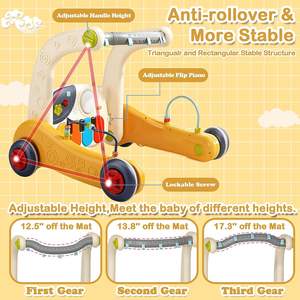 2 en 1 Baby Play Gym Piano Fitness Rack Mat Infant Multi-Function Baby Walker Musical Play Mats - Product Image 2