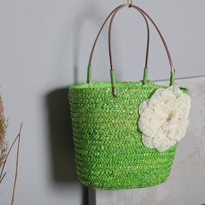 Bolso de playa de verano al por mayor con decoración floral, asa superior, bolso de mano portátil con diseño de moda para viajes de verano - Product Image 3