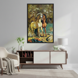 Printed Canvas Artwork: Apollo's Horses Stained Glass Art Reproduction,<b>BLACK</b> <b>FRAMED</b> CANVAS - Product Image 3