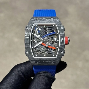 Montre mécanique de luxe pour homme RM67-02, ultra-fine, en fibre de carbone, avec cristal saphir, bracelet élastique, design sportif. - Product Image 4