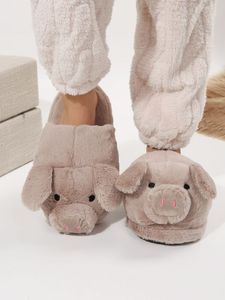 Usine directe OEM Offre Spéciale conception mignonne animaux <span class=keywords><strong>en</strong></span> peluche pantoufles différentes couleurs hiver chaud maison chaussures pour enfants adultes - Product Image 5