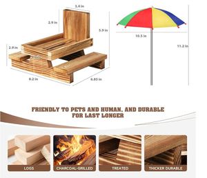 Mangeoire d'écureuil en bois personnalisée avec parapluie <span class=keywords><strong>pour</strong></span> l'extérieur mangeoire de table de pique-nique d'écureuil Chipmunk Hold corn cob peanuts - Product Image 2