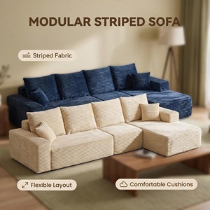 Nouveau design 2025 – Canapé modulaire en mousse sectionnel avec revêtement en éponge compressée pour hôtels et appartements – Ensemble en tissu - Product Image 5