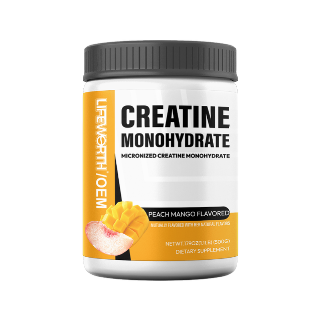 LIFEWORTH Micronized Creatine Monohydrate Powder - 500g Unflavored Pure Formula for Athletic Performance & Recovery Support