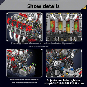 Modèle de voiture <span class=keywords><strong>King</strong></span> Car V8, ensemble mécanique, blocs de construction, <span class=keywords><strong>jouet</strong></span> de construction unisexe, plastique ABS - Product Image 3