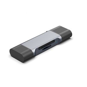 Lecteur de cartes TF 2.0 portable 2-en-1 USB-C/USB-A en métal magnétique avec garantie d'un an, compatible OTG pour cartes CF et SD externes, vente en gros - Product Image 1