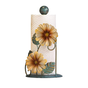 Home Decoration Metal Standing Sunflower Paper Towel Holder Tissue Paper Holder For Kitchen