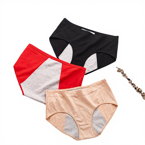 Braguitas <span class=keywords><strong>Menstruales</strong></span> de Algodón de 8 Colores, Corte Alto, Uso Diario, 3 Capas, a Prueba de Fugas, para Mujer, Disponibles en Stock, Directo de Fábrica - Product Image 5