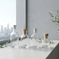 Flacon diffuseur à roseaux en verre rond transparent de qualité supérieure, 50ml, 100ml, 110ml, à fond épais, vide, pour parfum et arômes, avec bouchon en liège