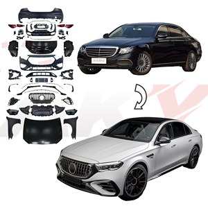 Kit de carrocería de alta calidad para <span class=keywords><strong>Mercedes</strong></span> Benz Clase <span class=keywords><strong>E</strong></span> W213 2016-2023 a W214 AMG E63 parachoques faro Plug and Play Hood sin corte - Product Image 1