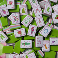 Nouvel ensemble de tuiles MERRY-ISH personnalisées, tuiles de mahjong américaines de luxe, divertissement, 4 couches, tuiles de mahjong de Noël