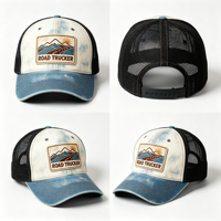 Casquette de camionneur vintage en maille respirante avec patch brodé pour homme, idéale pour le camping, la randonnée, les voyages et le quotidien