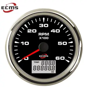 New Engine/Boat/Vessel 6000RPM Tachometer RPM Gauge 1-300 Speed Ratio With Current RPM/Trip /Total Hour