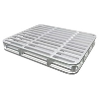 Palette en acier à double couche pour chariot élévateur, à coins arrondis, double face, en métal, pour transport logistique