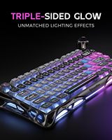 Clavier mécanique sans fil GravaStar Mercury K1 Pro 75% Tri-mode Hot-Swappable Dual Independent RGB Cyberpunk Edition pour le gaming