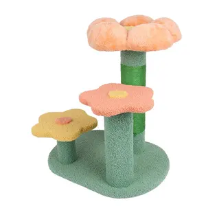 Arbre à chat en Sisal, fleur mignonne, tour pour chat, poteau à gratter, fleur pour chat, arbre d'escalade, vente en gros