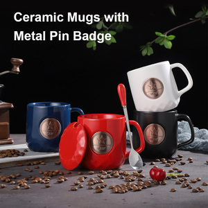 Nordic Matte Custom Copper <strong>Ceramic</strong> 400ml Gold Plated Leak-Proof Coffee Mug with Engraved Logo Luxury Gift Box - Product Image 6