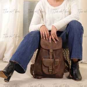 Sac à dos en cuir véritable 100% au design vintage - Grande capacité, sacs d'affaires pour ordinateur portable avec fermeture à glissière, vente en gros - Product Image 4