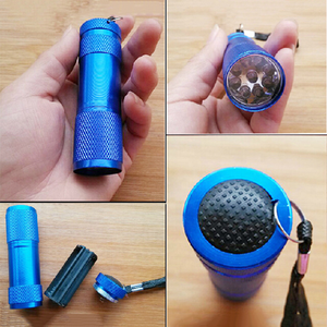 Mini Linterna UV de 9 LED, 395nm, Ultravioleta, Aleación de Aluminio, Color Negro, para Detección de Agentes y Objetos Fluorescentes - Product Image 4