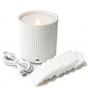 Özel Logo OEM Alevsiz Mum Şeklinde Yağ Difüzörü Sessiz Ultrasonik Buharlı Saf Yağ Difüzörü Oda Spa'sı için Pilli - Product Image 6