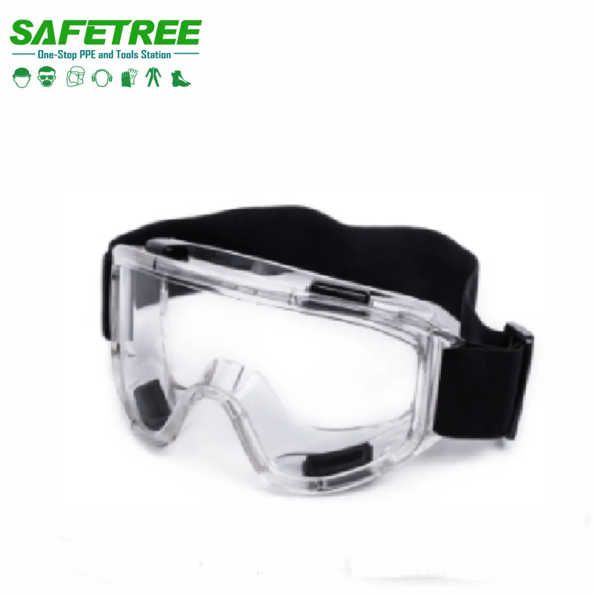 Occhiali di sicurezza a vista completa di sicurezza industriale certificati CE ANSI occhiali di sicurezza protezione UV e antigraffio e antiappannamento con elastico