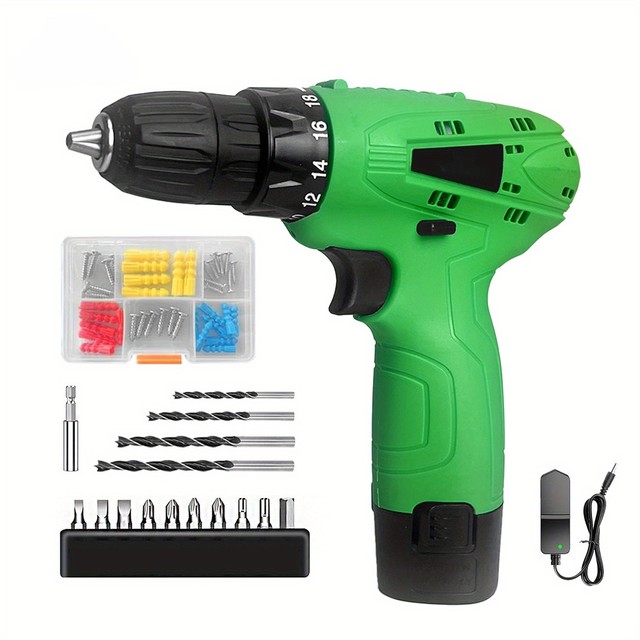 12V DIY Power Tools Single Speed Brushless Electric Screwdriver Drill with Keyless Chuck Cordless US Local Warehouse