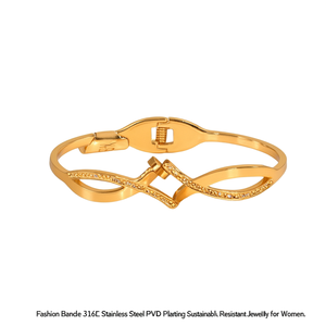 Fashion <b>Bangle</b> 316L Stainless Steel PVD Gold Plating Sustainable Resistant Jewelry for Women - Product Image 2