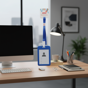 Laccetto Verticale per Badge ILAN 43cm Blu Luminoso, Accessorio Porta Tessera - Product Image 2