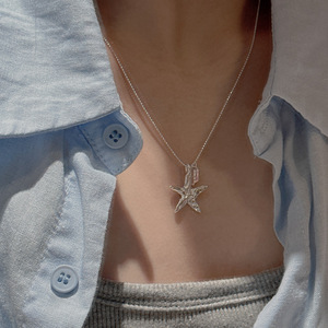 S925 Korean Minimalist Trendy Summer Starfish Necklace Collarbone Chain Wholesale - Product Image 4
