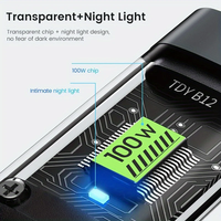Câble de charge super rapide 3-en-1 transparent et lumineux 100W pour iPhone Samsung