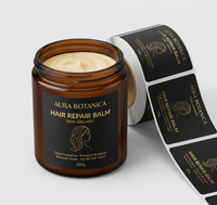 Autocollant personnalisé au design minimaliste, étiquette adhésive imperméable pour bouteille d'huile capillaire, shampoing, emballage cosmétique imprimé