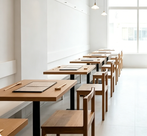 Solid Wood <b>Restaurant</b> Table and Chair <b>Set</b> Commercial Dining Furniture for Shop <b>Restaurant</b> - Product Image 1