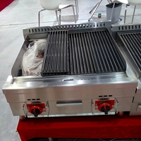 Grill à gaz à pierres volcaniques pour comptoir, équipement de cuisine de restaurant, vente chaude, pour la cuisson de steaks au barbecue