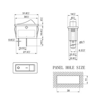 JEC RL1-3(W)-A-0-BB-2 15A 125V/7.5A 250V Carré bateau panneau d'interrupteur à bascule 3pin interrupteur poussoir mini
