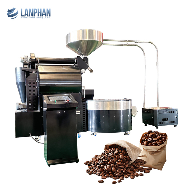60KG 15-30Minutes/Drum Industrial Coffee Bean Roaster Machine 380V Manual Electric Outdoor