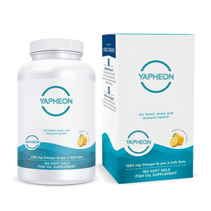 Gélules d'huile de poisson aromatisées au citron OEM 1280 mg Oméga <span class=keywords><strong>3</strong></span> pour la santé cardiaque, cérébrale et immunitaire, supplément EPA DHA - Product Image 1