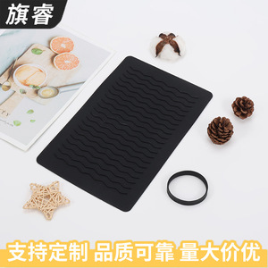 Silicone Heat Insulating Cover For Straightener Curling Iron Anti Slip Black Rubber Pad Household Hair Styling Accessory - Product Image 4