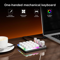 16 Tasten 3 Drehregler Mechanische Gaming-Tastatur USB-Kabelgebunden BT/Kabellos Programmierbare Makro-Mini-Tastatur Anpassbare Hot-Swap-Tastatur