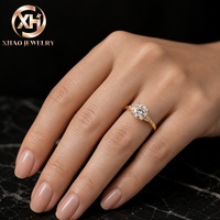 Bague de fiançailles en or 14 carats avec diamant de laboratoire de 1,54 ct, taille ronde, pour femme, cadeau, certificat IGI