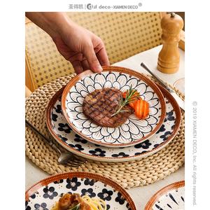 Ensemble de vaisselle en rotin, style européen, <span class=keywords><strong>Vintage</strong></span>, vaisselle, porcelaine, céramique - Product Image 3