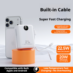 พาวเวอร์<span class=keywords><strong>แบ</strong></span>งค์ชาร์จเร็ว 22.5W ความจุ 30000mAh พร้อมจอ LED แสดงผล สายชาร์จใน<span class=keywords><strong>ต</strong></span>ัว สำหรับ <span class=keywords><strong>iPhone</strong></span> 17 - Product Image 6