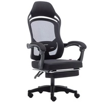 Chaise de bureau moderne de luxe en métal, inclinable, avec vérin à gaz, pivotante et accoudoirs articulés